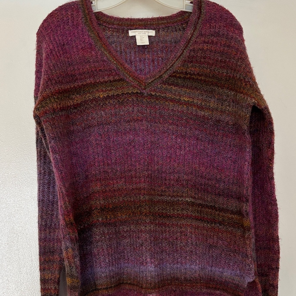 Christian Siriano Multicolor V-Neck Sweater